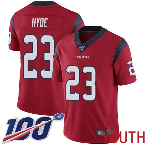 Houston Texans Limited Red Youth Carlos Hyde Alternate Jersey NFL Football #23 100th Season Vapor Untouchable->youth nfl jersey->Youth Jersey